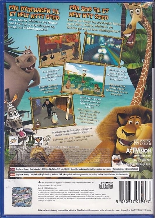 Madagaskar - Dansk Manual - PS2 (B Grade) (Genbrug)